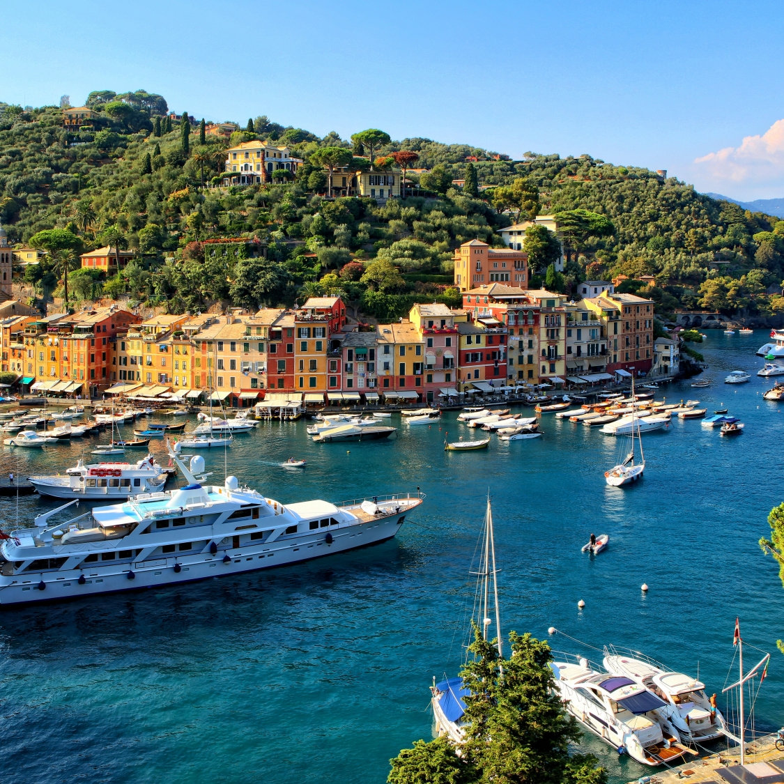 Yacht berthed in Portofino, Italy